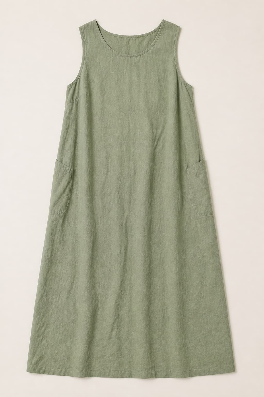 Lanena midi haljina